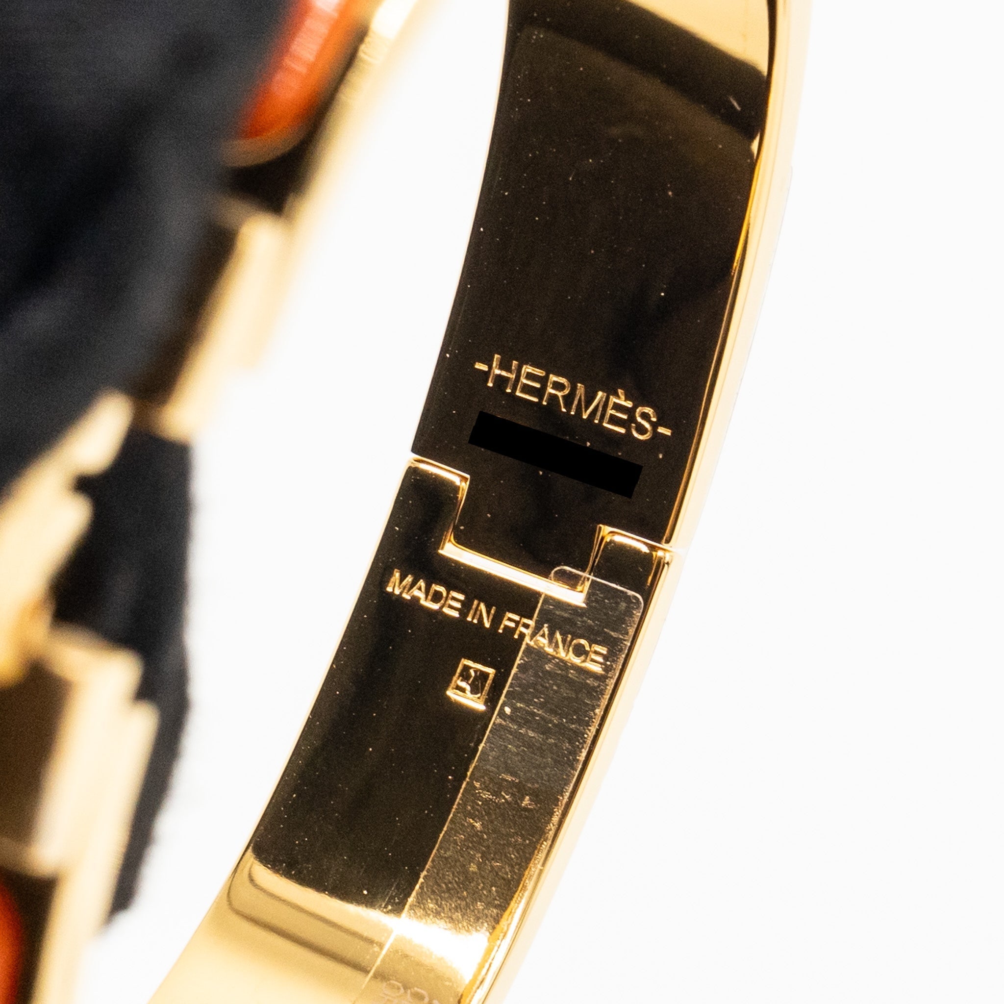 HERMES CLIC H BRACELET ORANGE GHW