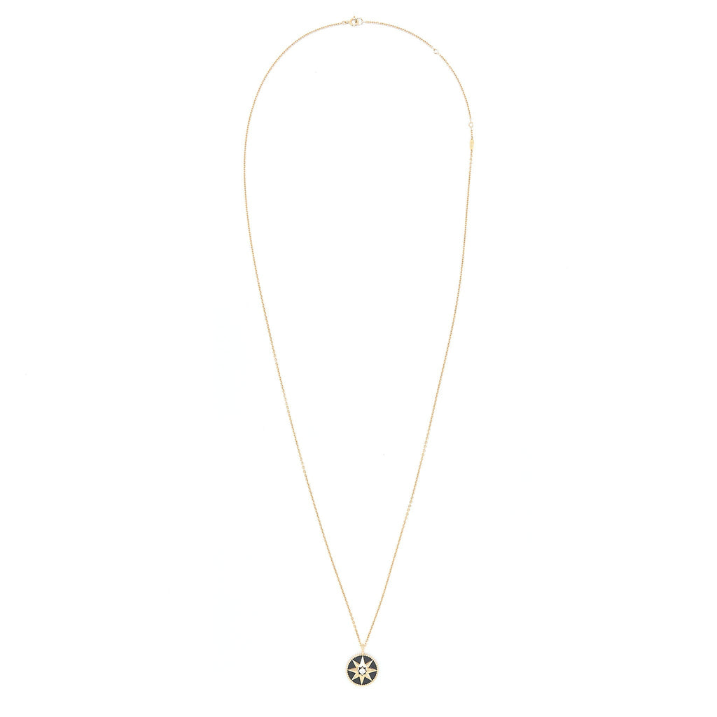 DIOR LARGE ROSE DES VENTS MEDALLION ROSE GOLD WITH DIAMOND AND ONYX