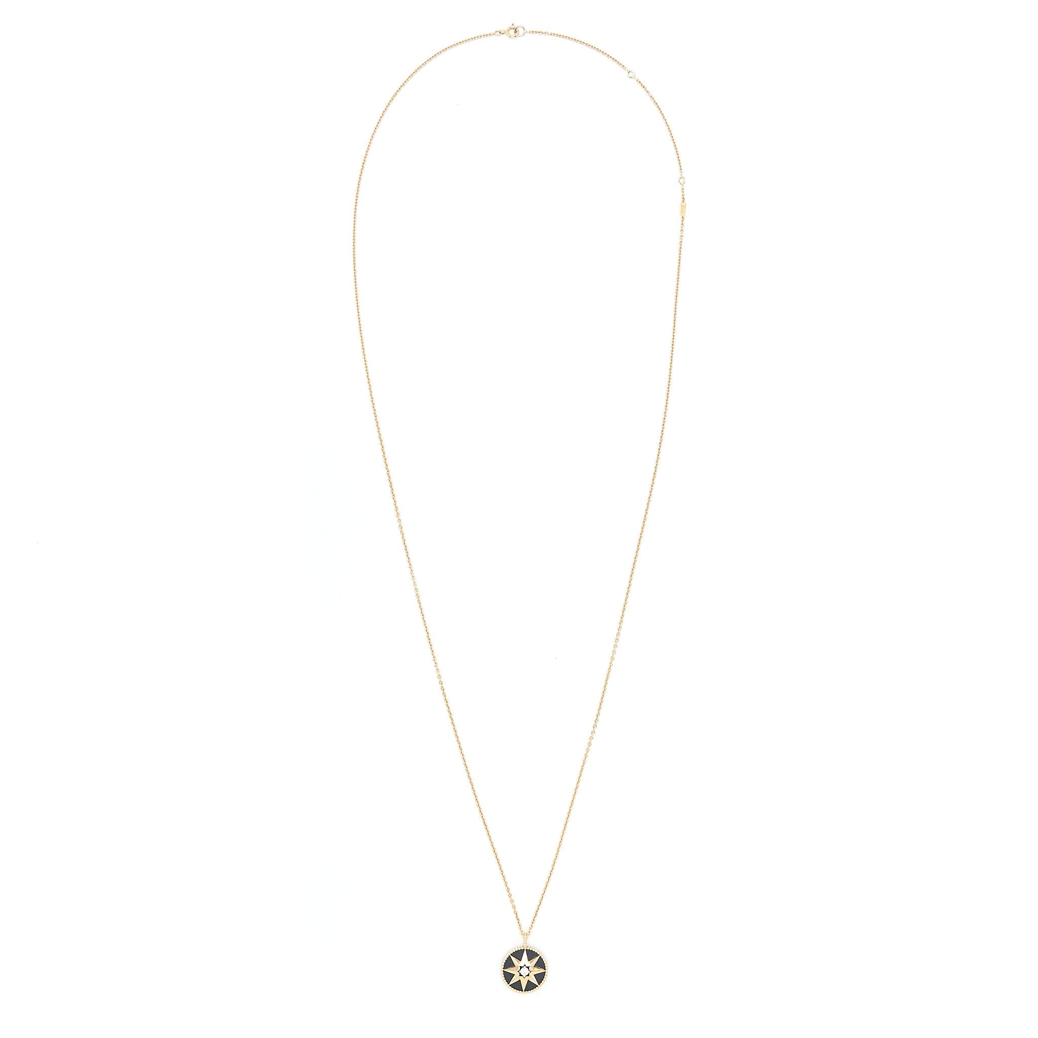 DIOR LARGE ROSE DES VENTS MEDALLION ROSE GOLD WITH DIAMOND AND ONYX