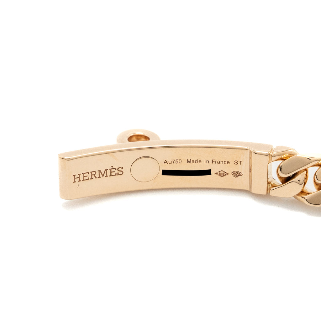 HERMES KELLY GOURMETTE BRACELET ROSE GOLD, DIAMONDS