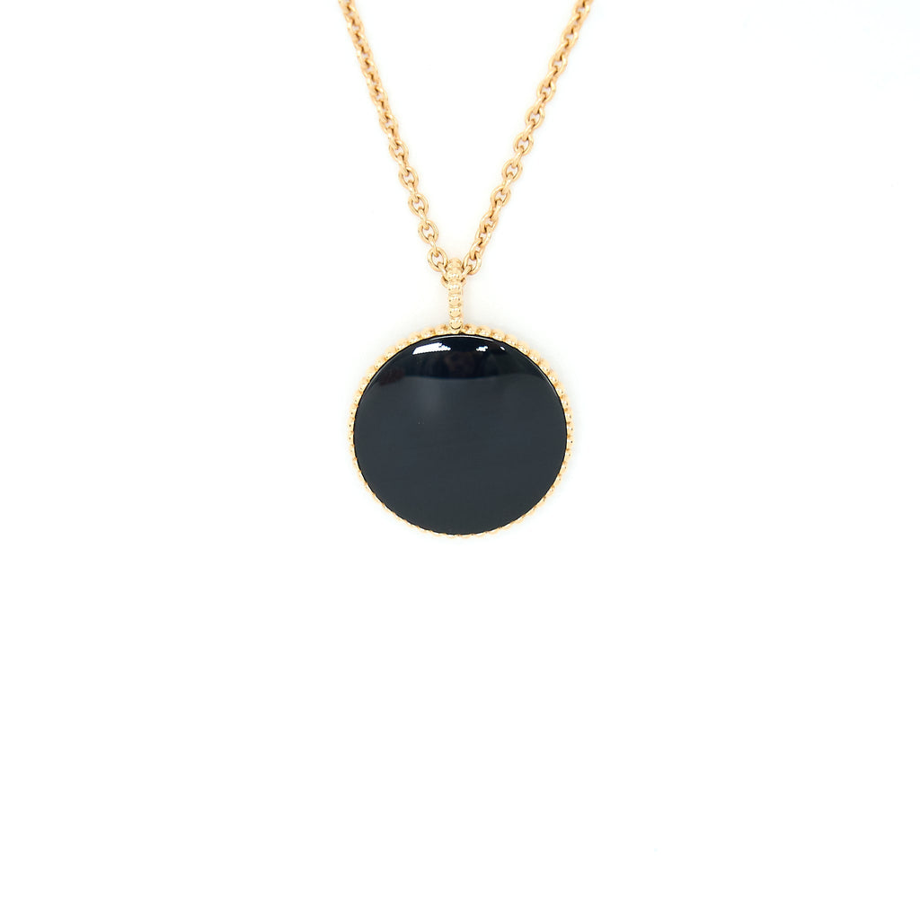 DIOR LARGE ROSE DES VENTS MEDALLION ROSE GOLD WITH DIAMOND AND ONYX