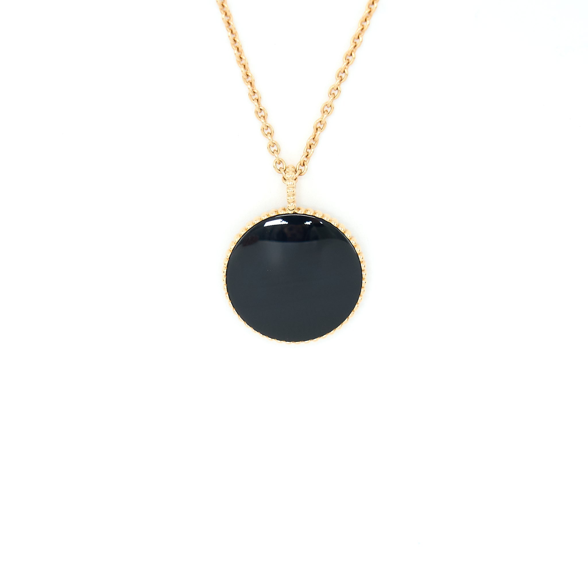 DIOR LARGE ROSE DES VENTS MEDALLION ROSE GOLD WITH DIAMOND AND ONYX