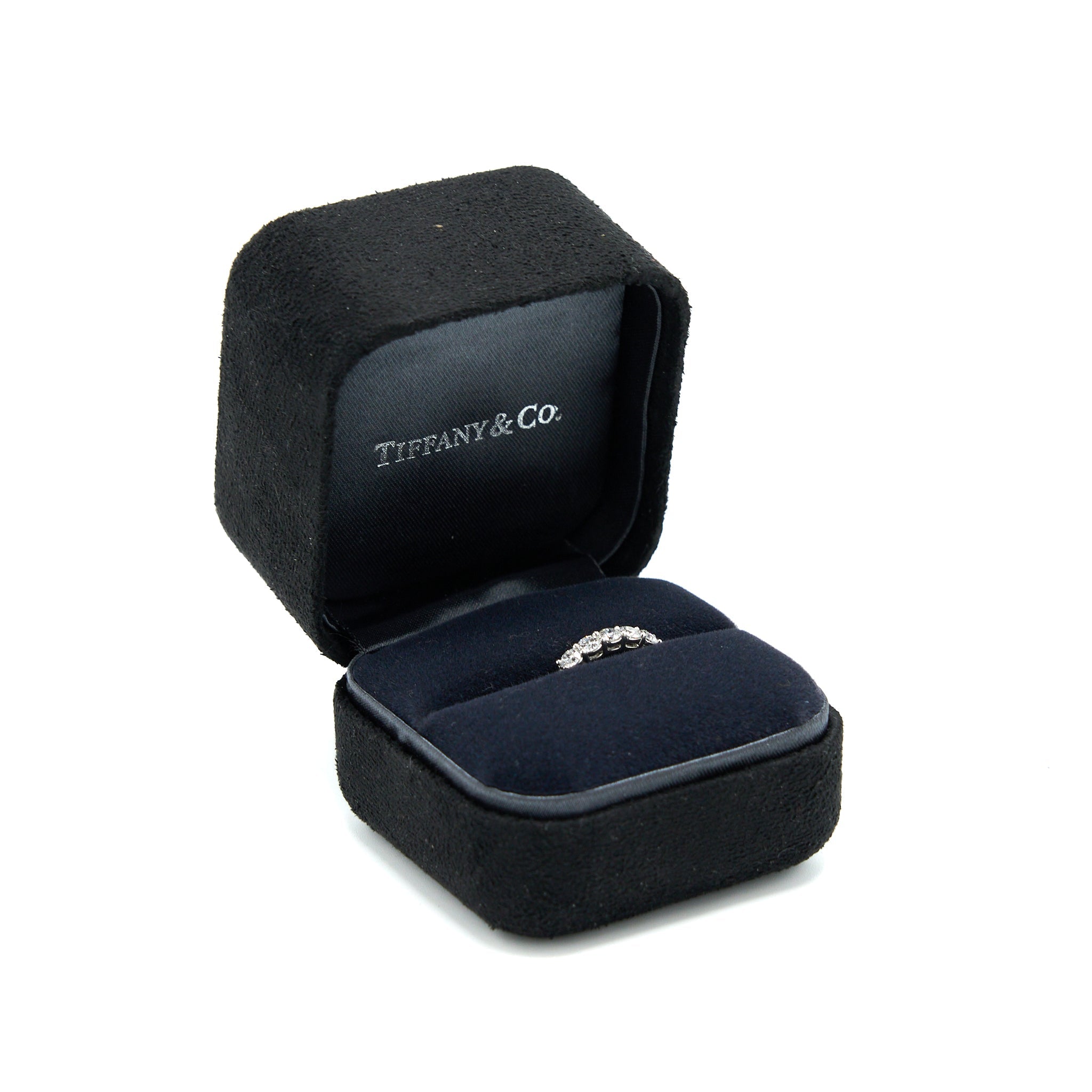TIFFANY & CO HALF CIRCLE OF ROUND BRILLIANT DIAMONDS BAND RING