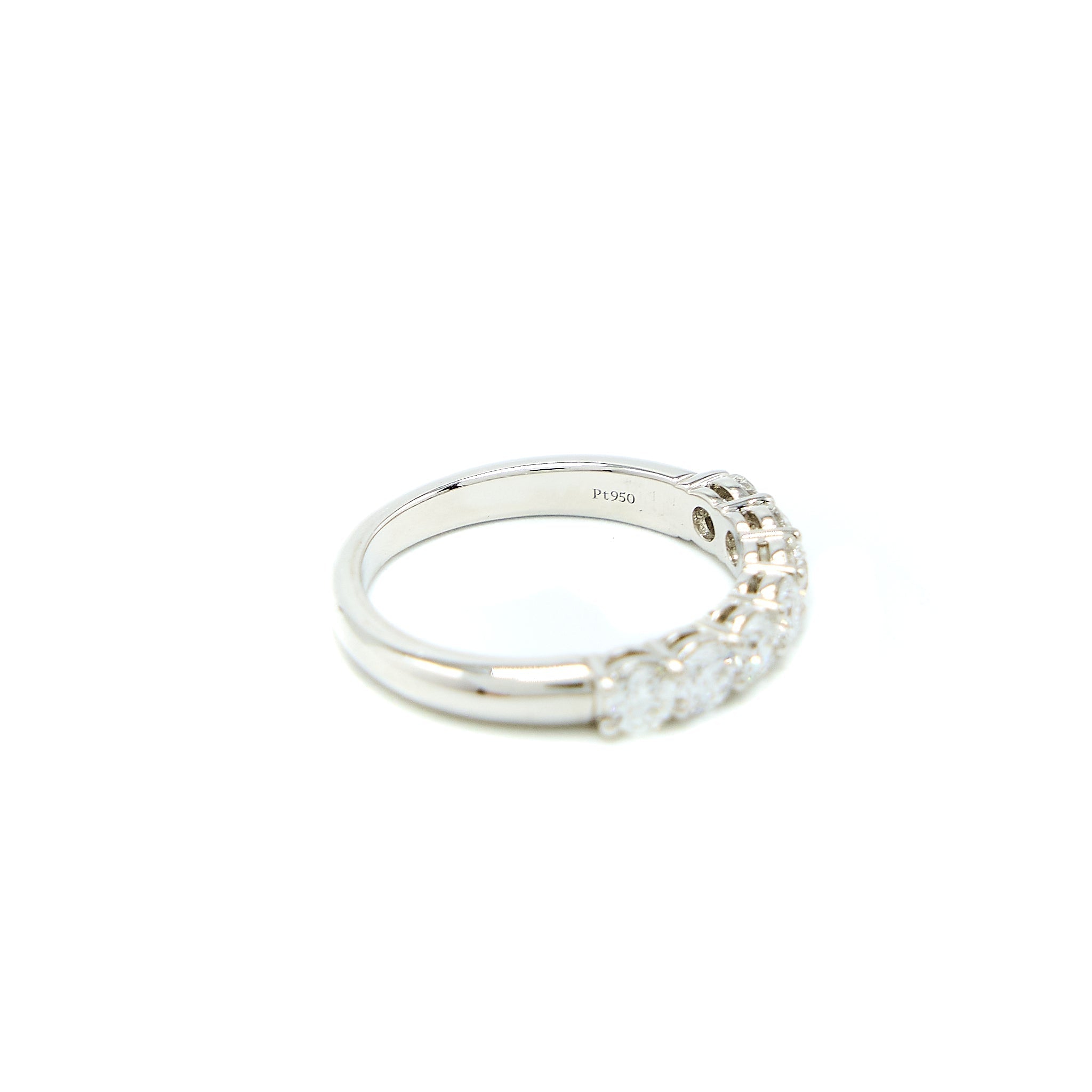 TIFFANY & CO HALF CIRCLE OF ROUND BRILLIANT DIAMONDS BAND RING
