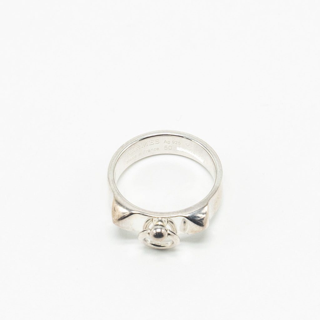 HERMES COLLIER DE CHAIN RING SILVER