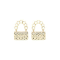 CHANEL PEARL AND BAG EARRING LIGHT GOLD TONE