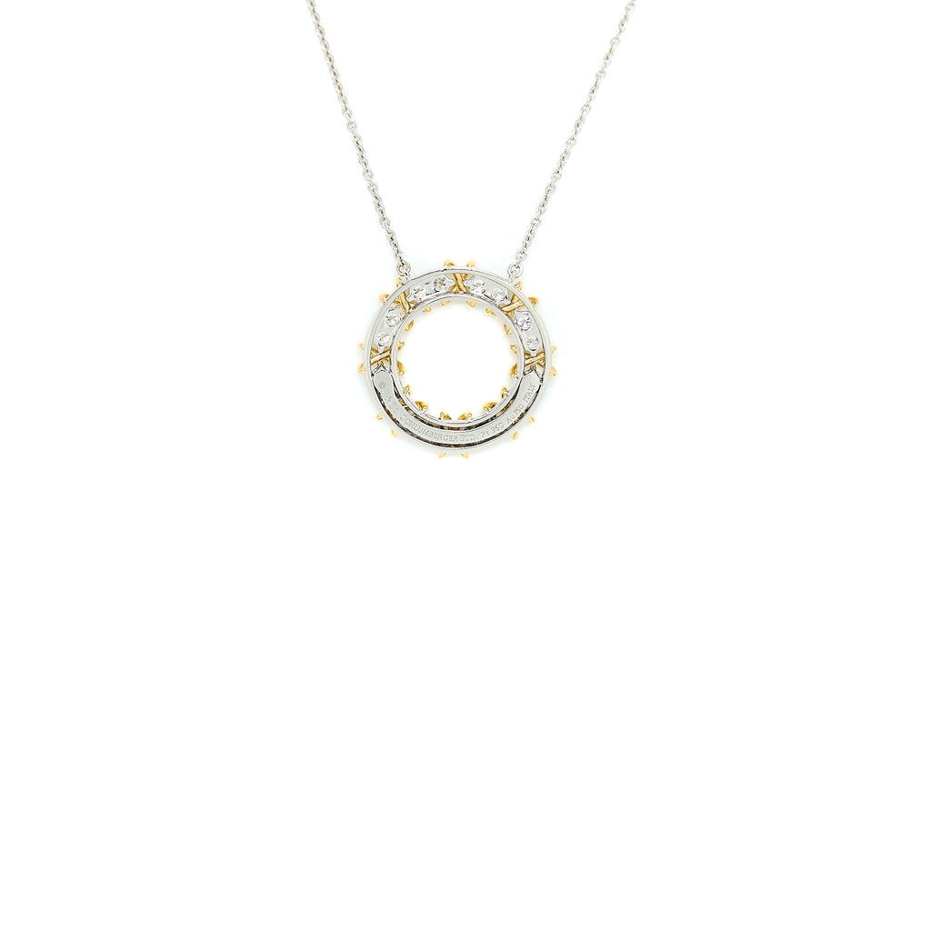 TIFFANY & CO. SCHLUMBERGER SIXTEEN STONE CIRCLE PENDANT 18K GOLD TONE