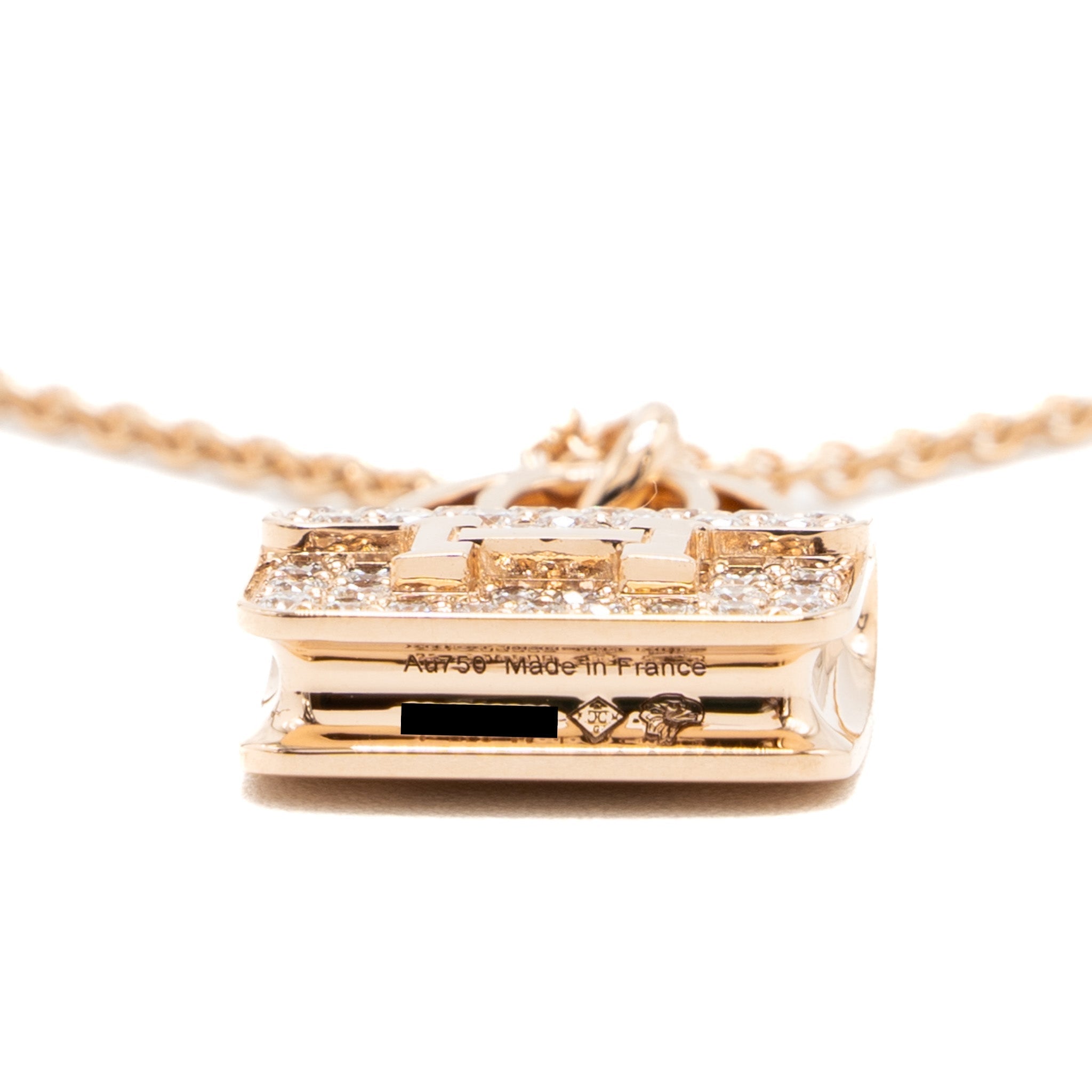 HERMES AMULETTES CONSTANCE PENDANT ROSE GOLD WITH DIAMONDS