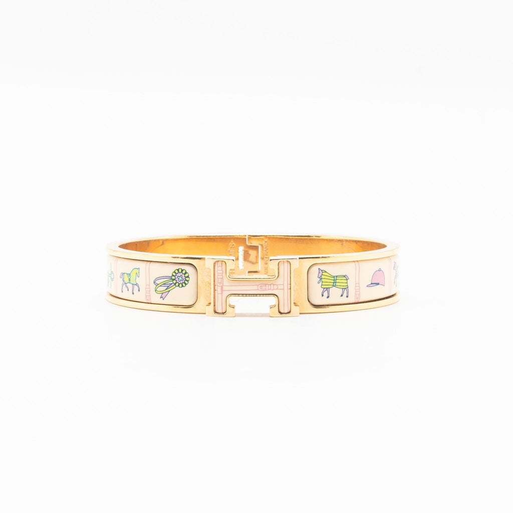 HERMES CLIC H COUVERTURES ET TENUES DE JOU BRACELET MULTICOLOUR GHW