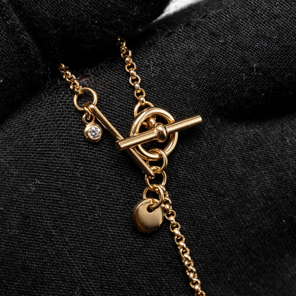 HERMES EX-LIBRIS PENDANT ROSE GOLD, DIAMOND