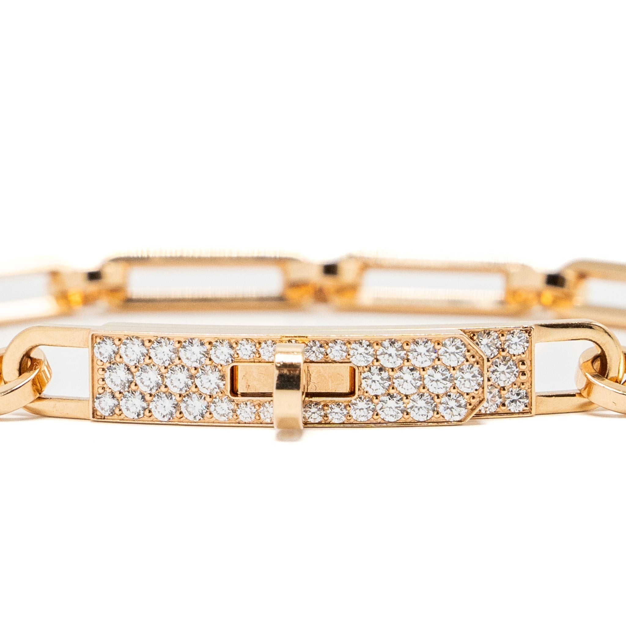 HERMES KELLY CHAINE BRACELET ROSE GOLD, DIAMONDS