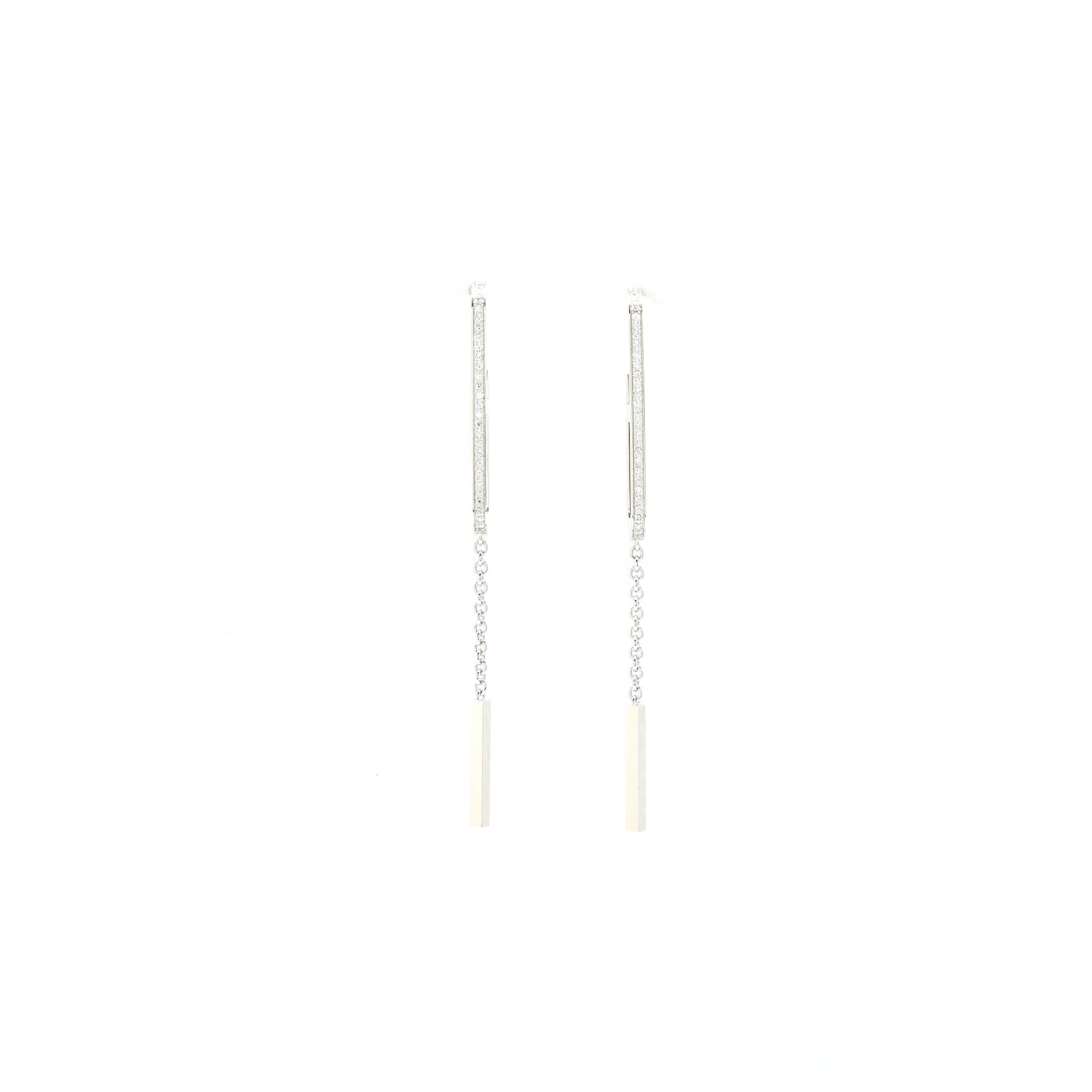 HERMES EVER CHAINE D'ANCRE LARIAT EARRINGS WHITE GOLD WITH DIAMONDS