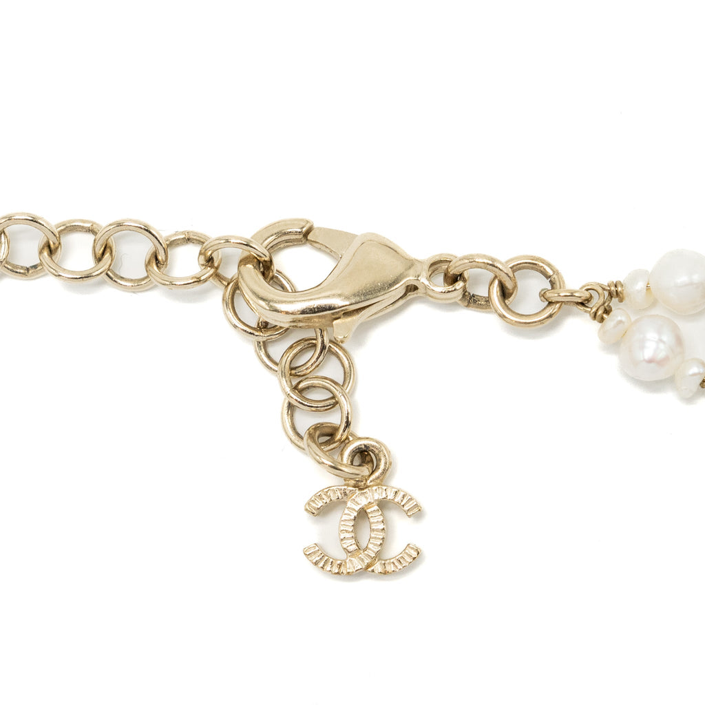 CHANEL DETAILED LETTER CHECKER BLUE / LIGHT GOLD TONE