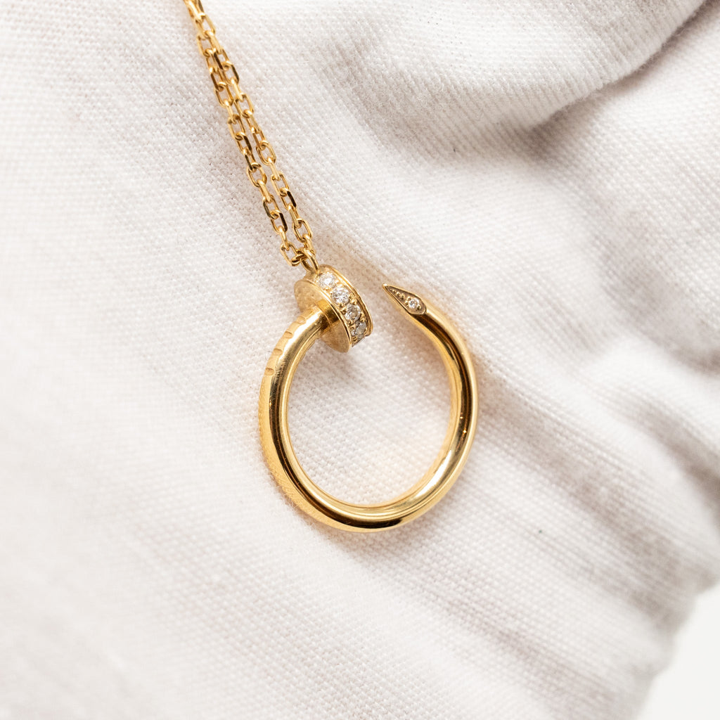 CARTIER JUST UN CLOU NECKLACE WTH DIAMONDS, YELLOW GOLD
