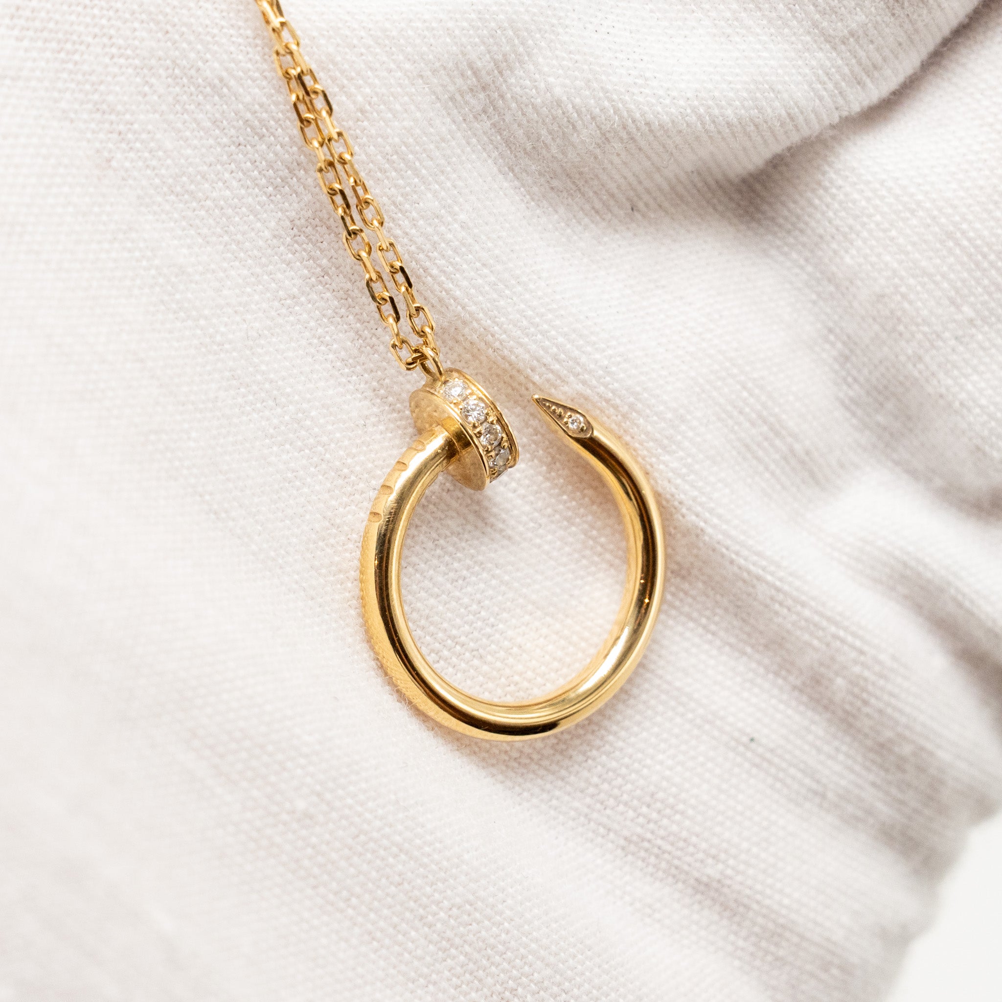 CARTIER JUST UN CLOU NECKLACE WTH DIAMONDS, YELLOW GOLD