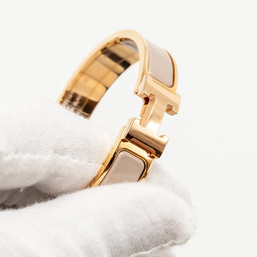 HERMES CLIC H BRACELET MARRON GLANCE RGHW