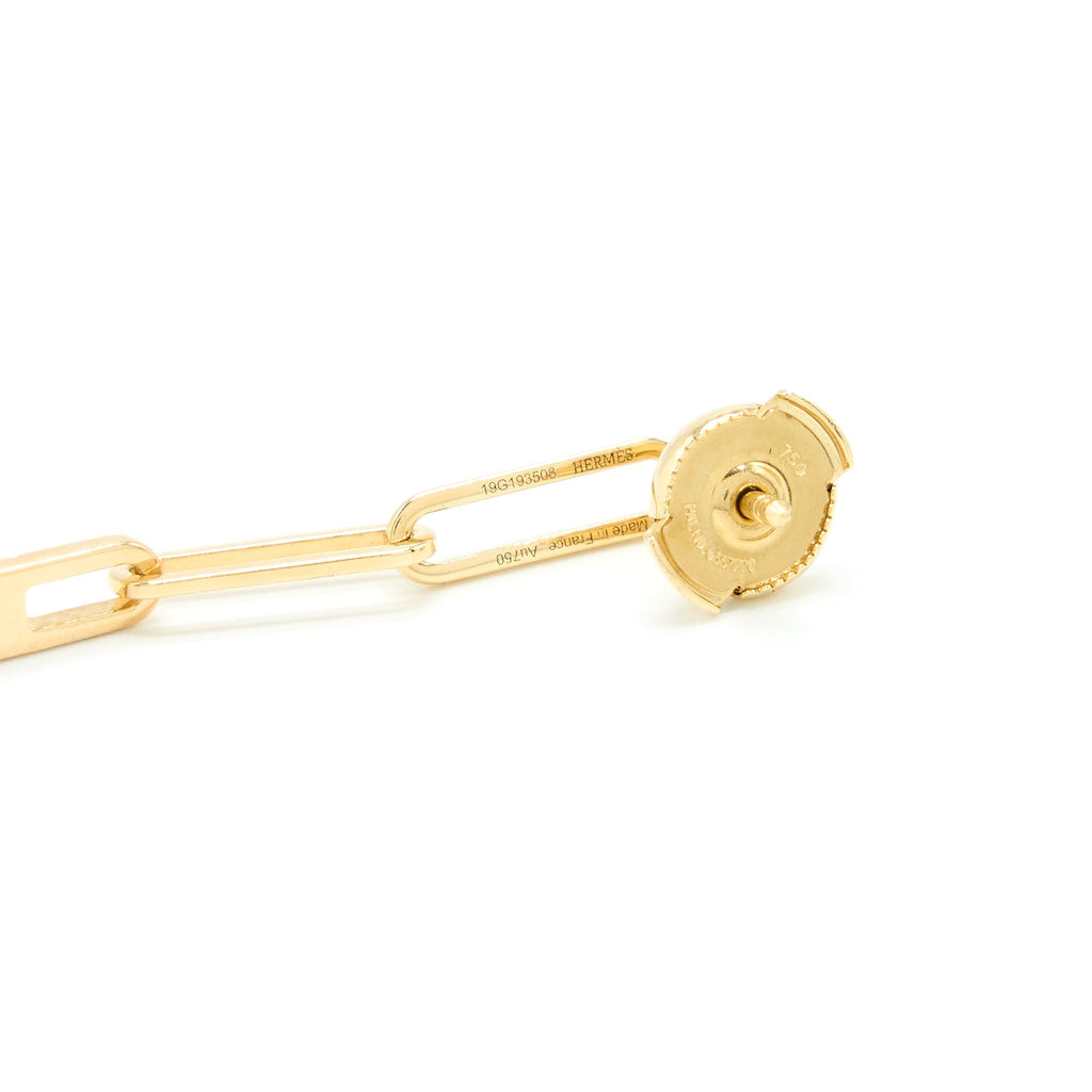 HERMES KELLY CHAIN EARRINGS YELLOW GOLD