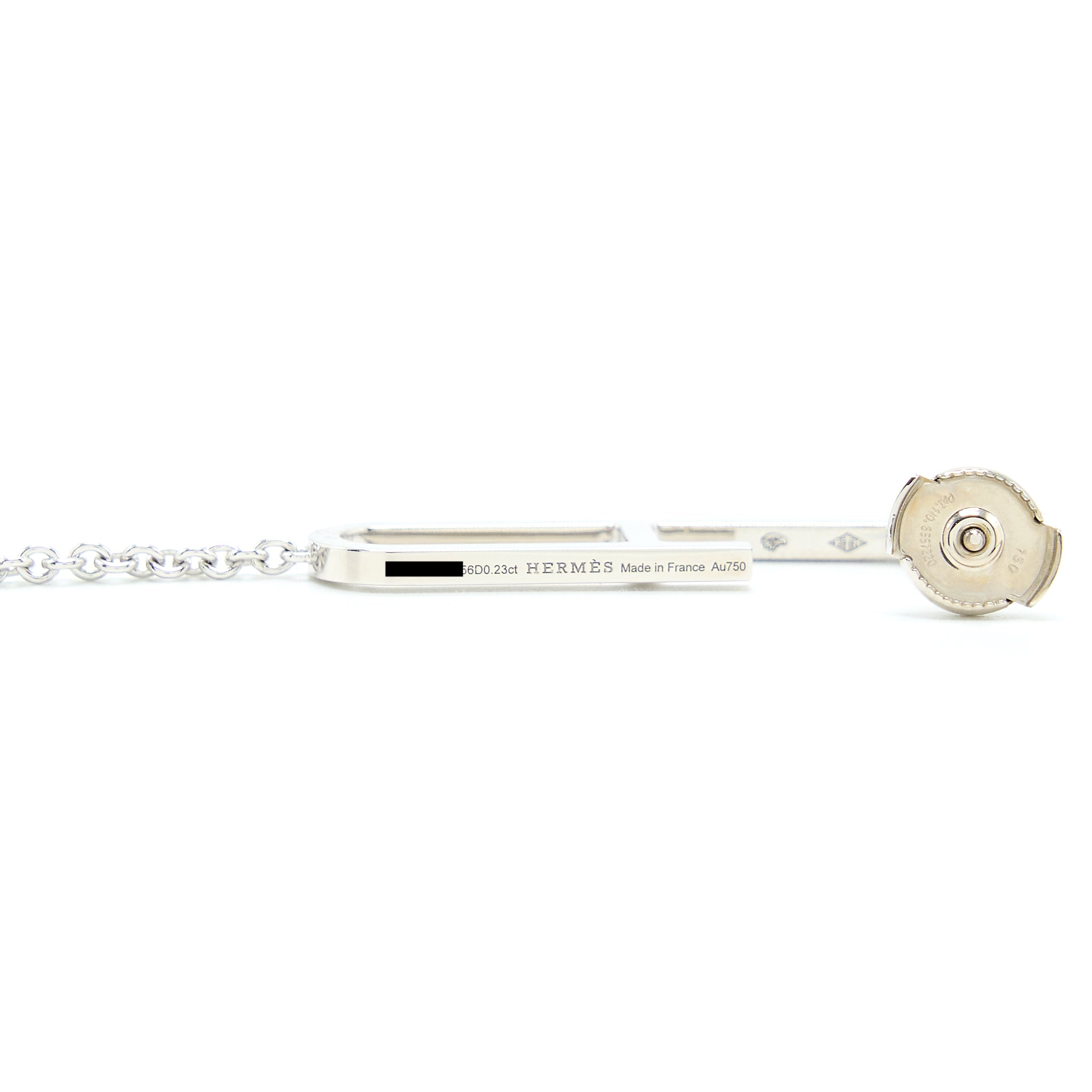HERMES EVER CHAINE D'ANCRE LARIAT EARRINGS WHITE GOLD WITH DIAMONDS