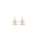 CHANEL CC LOGO WITH PEARL DROP EARRINGS GHW