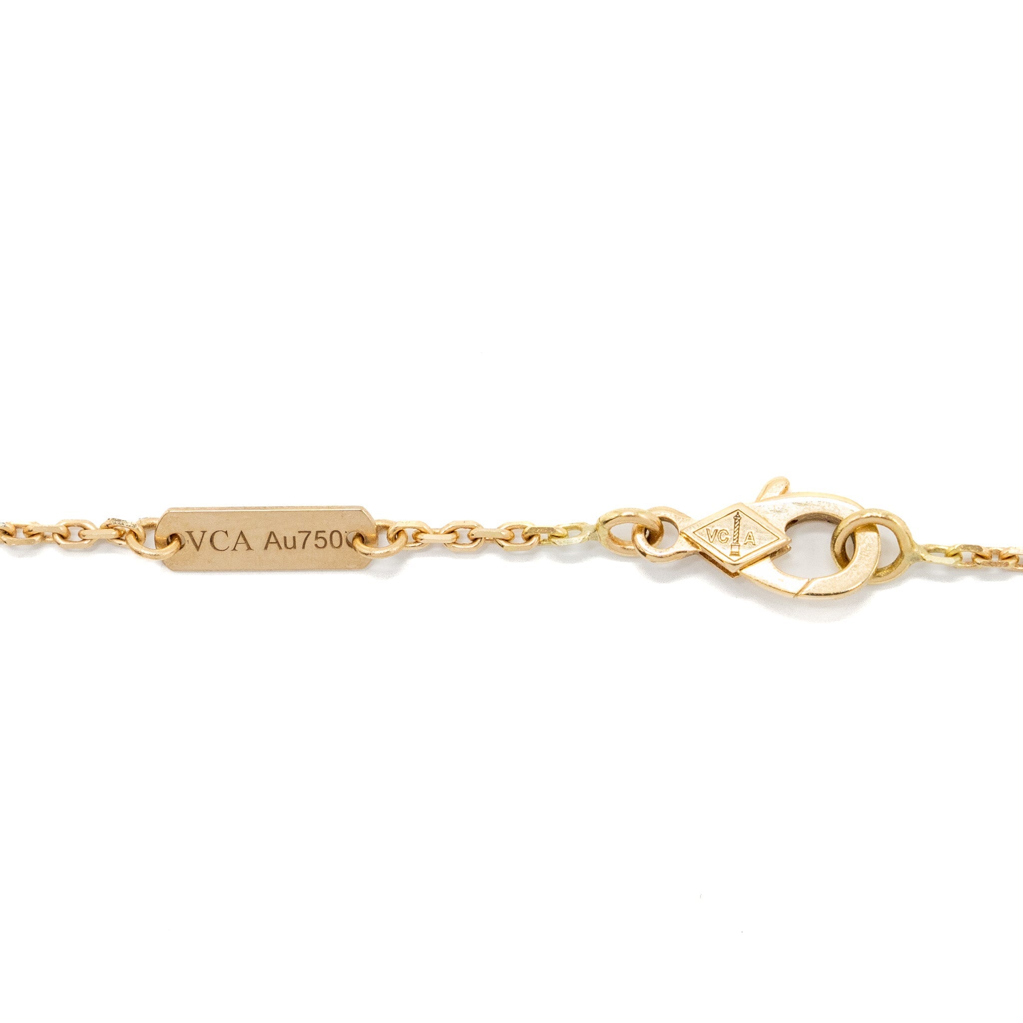VAN CLEEF AND ARPELS VINTAGE ALHAMBRA NECKLACE MOTHER OF PEARL 18K YELLOW GOLD
