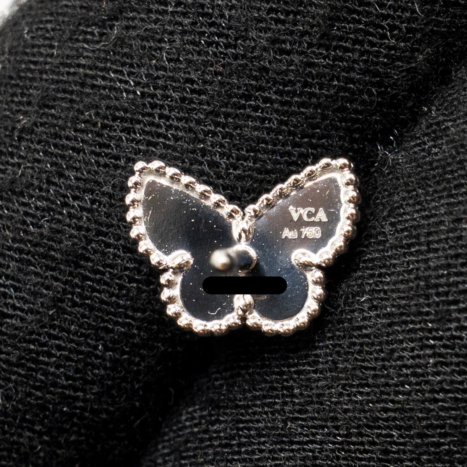 VAN CLEEF & ARPELS SWEET ALHAMBRA BUTTERFLY EARSTUDS WHITE GOLD, TURQUOISE