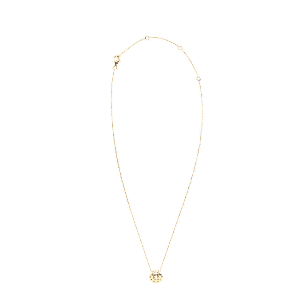 CHANEL EXTRAIT DE CAMELLIA NECKLACE 18K PINK GOLD WITH A DIMOND