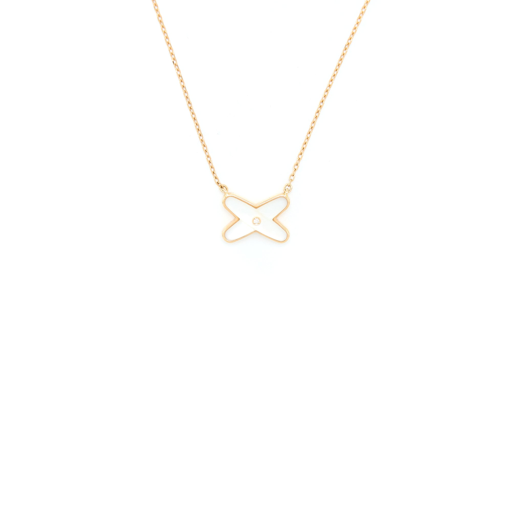 CHAUMET JESUS DE LIENS PENDANT MOTHER OF PEARL ROSE GOLD DIAMOND