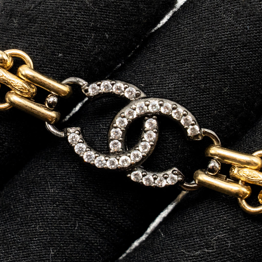 CHANEL CC CHAIN BRACELET CRYSTAL MULTICOLOUR TONE
