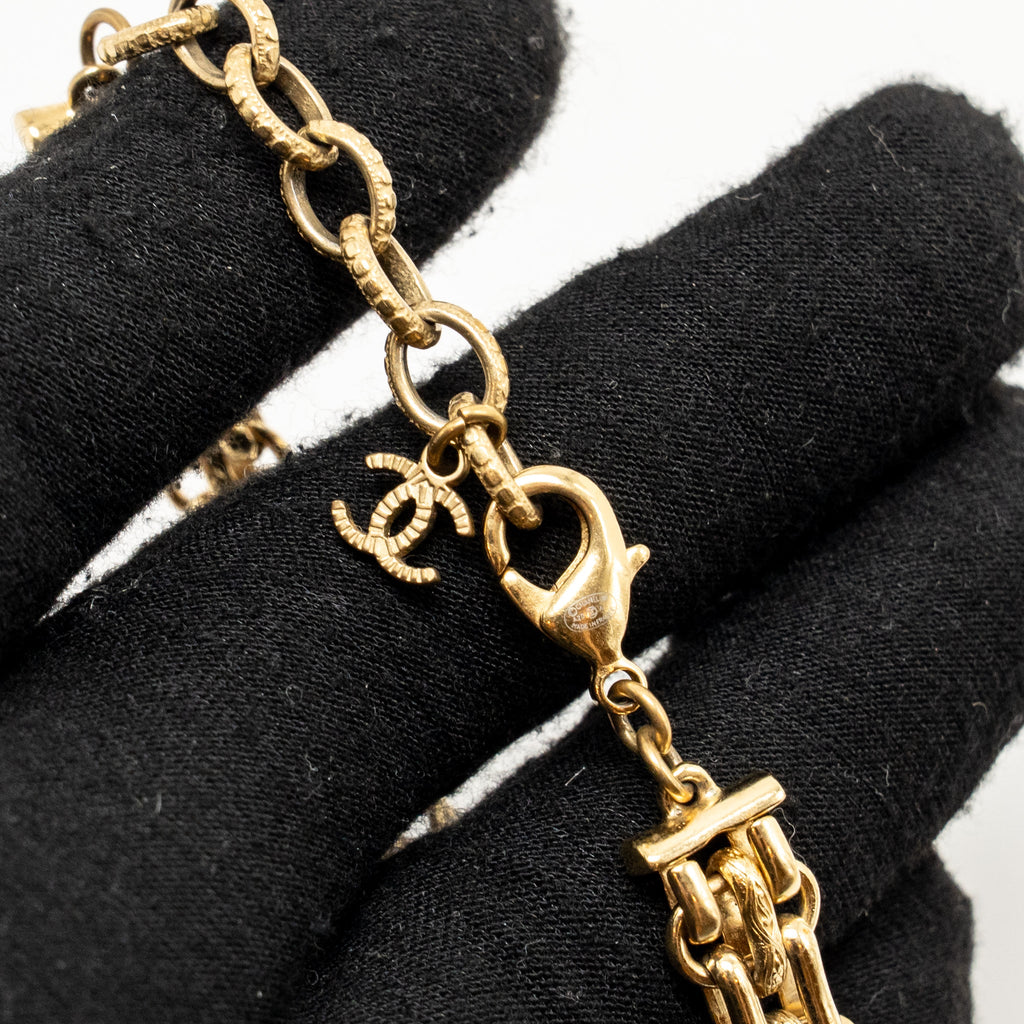 CHANEL CC CHAIN BRACELET CRYSTAL MULTICOLOUR TONE