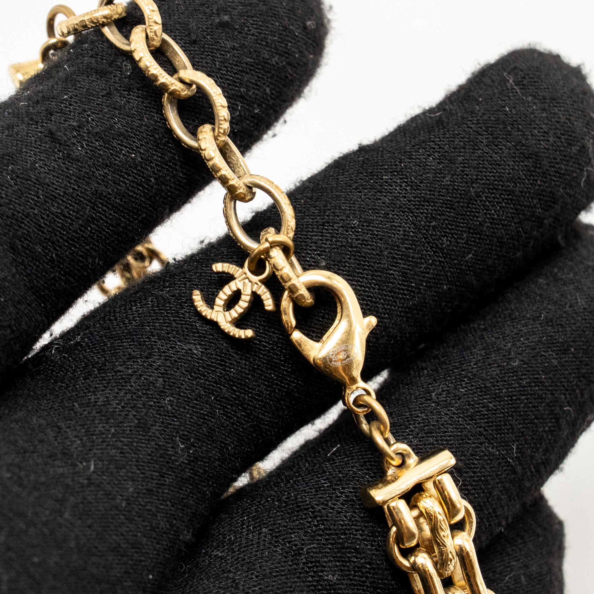 CHANEL CC CHAIN BRACELET CRYSTAL MULTICOLOUR TONE