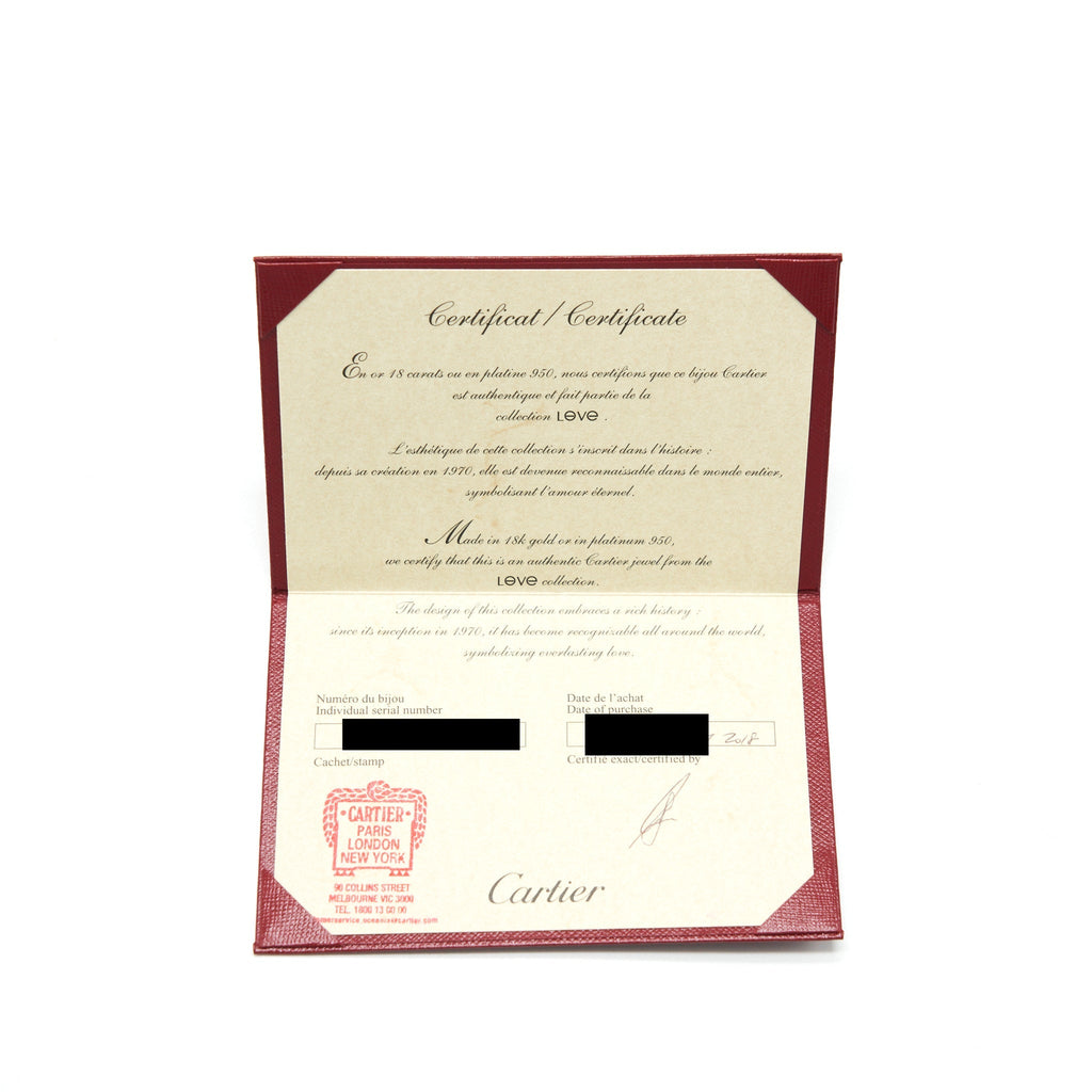 CARTIER LOVE WEDDING BAND WHITE GOLD