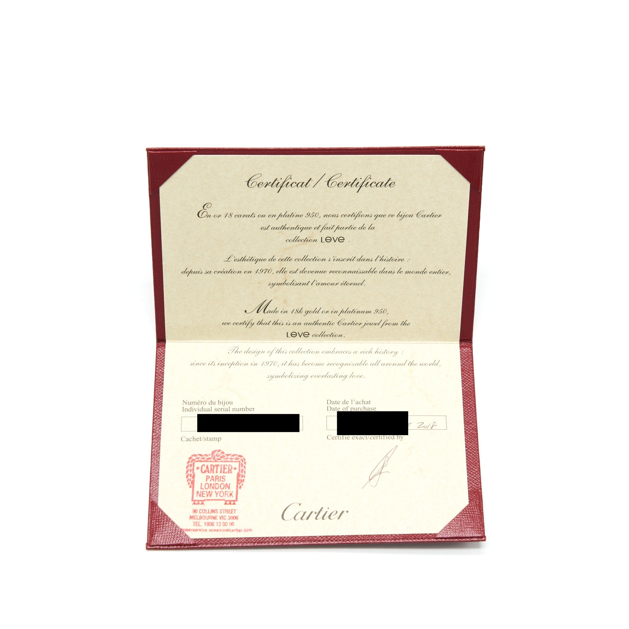CARTIER LOVE WEDDING BAND WHITE GOLD