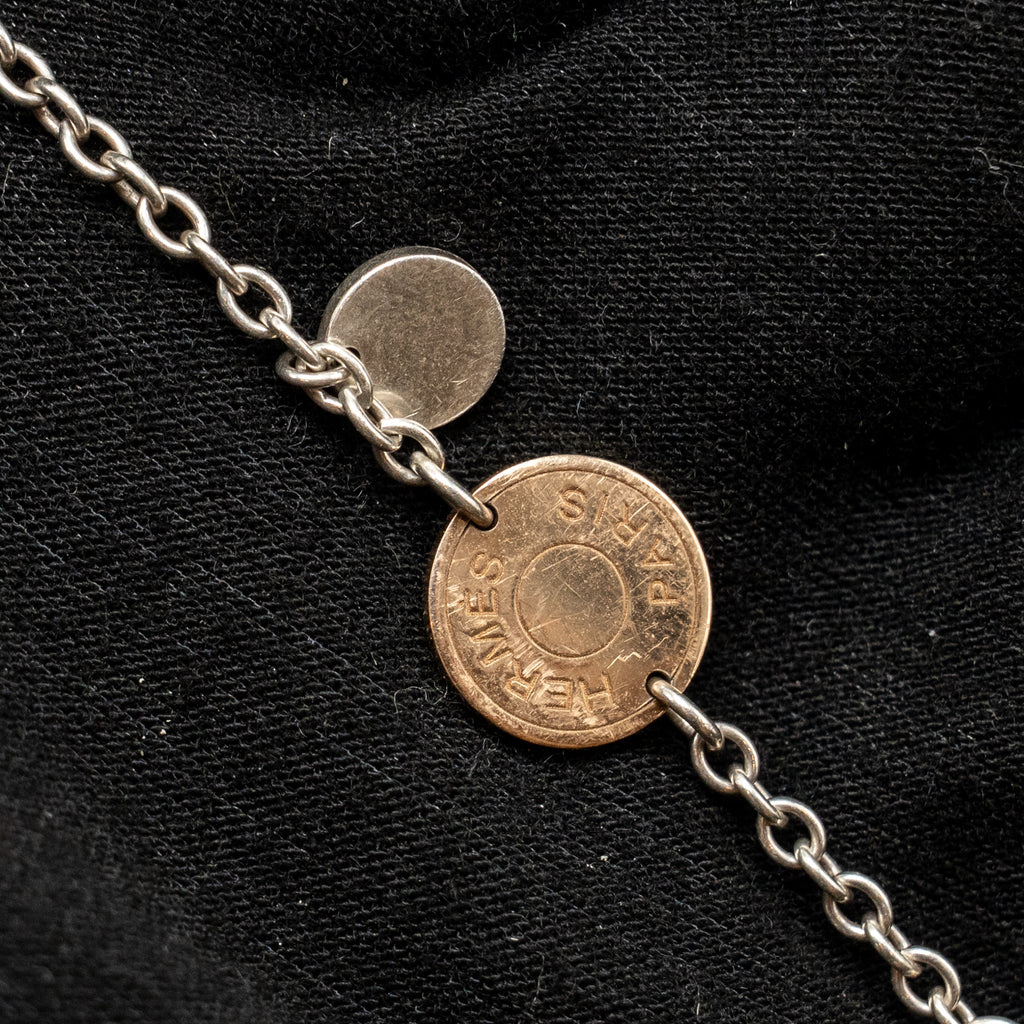 HERMES EX-LIBRIS BRACELET ROSE GOLD/STERLING SILVER