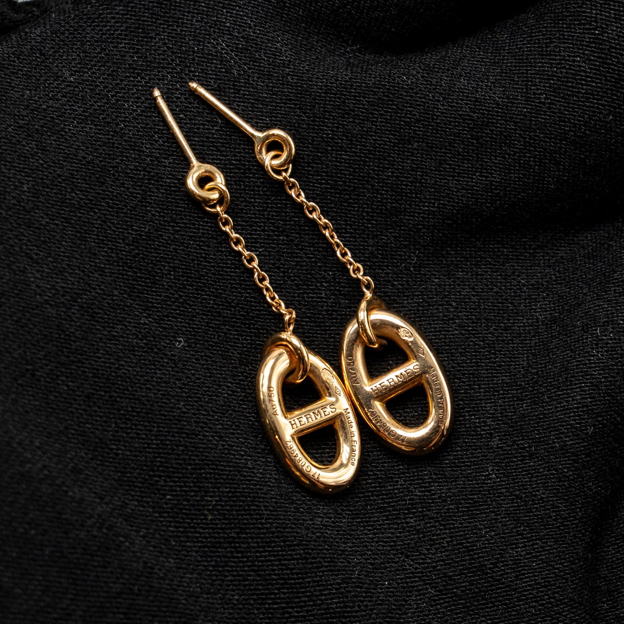 HERMES FARANDOLE EARRINGS ROSE GOLD
