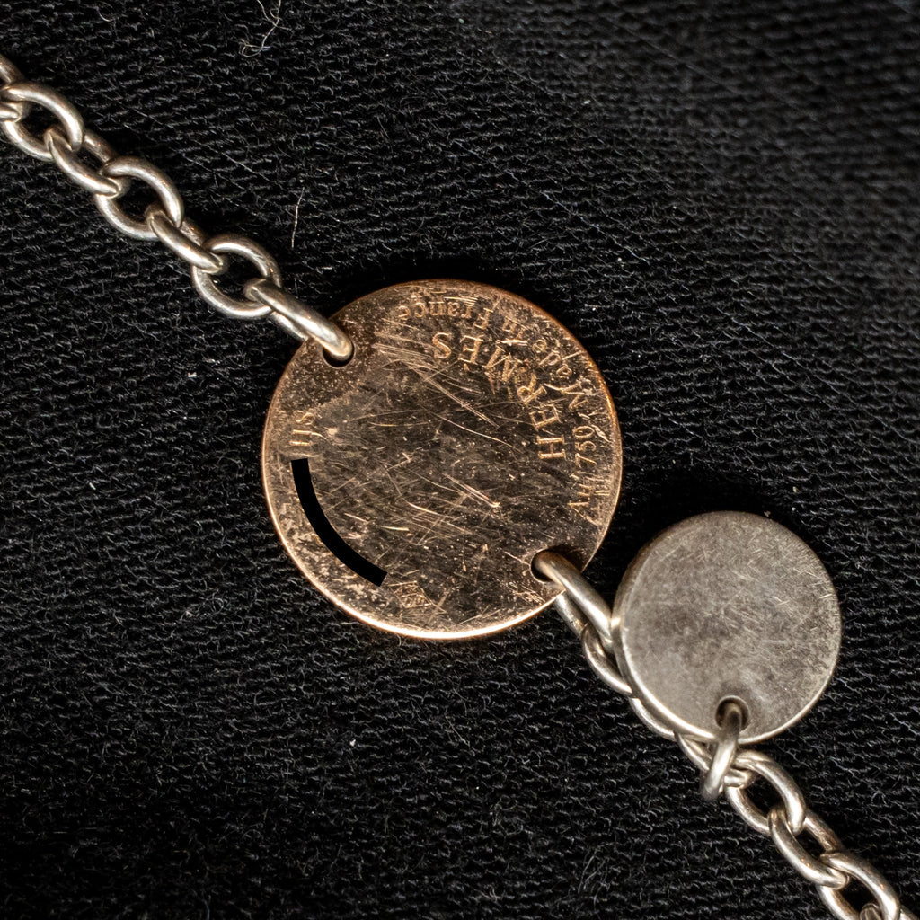 HERMES EX-LIBRIS BRACELET ROSE GOLD/STERLING SILVER