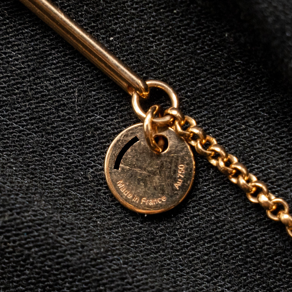 HERMES LONG EX LIBRIS GM PENDANT ROSE GOLD WITH DIAMOND