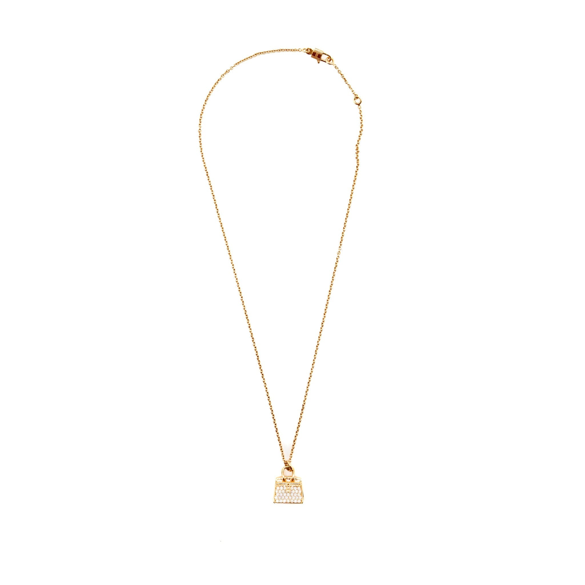 HERMES AMULETTES BIRKIN PENDANT ROSE GOLD DIAMONDS
