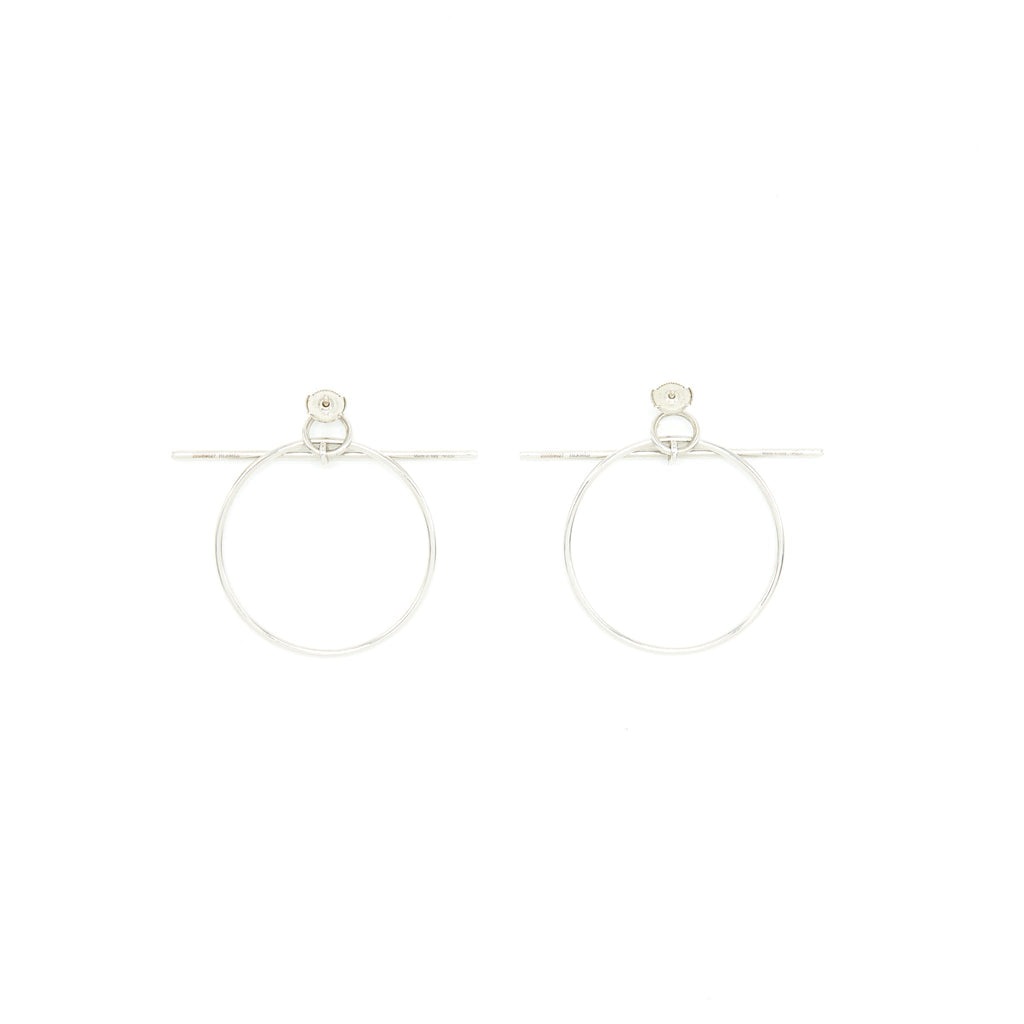 HERMES LOOP EARRINGS STERLING SILVER