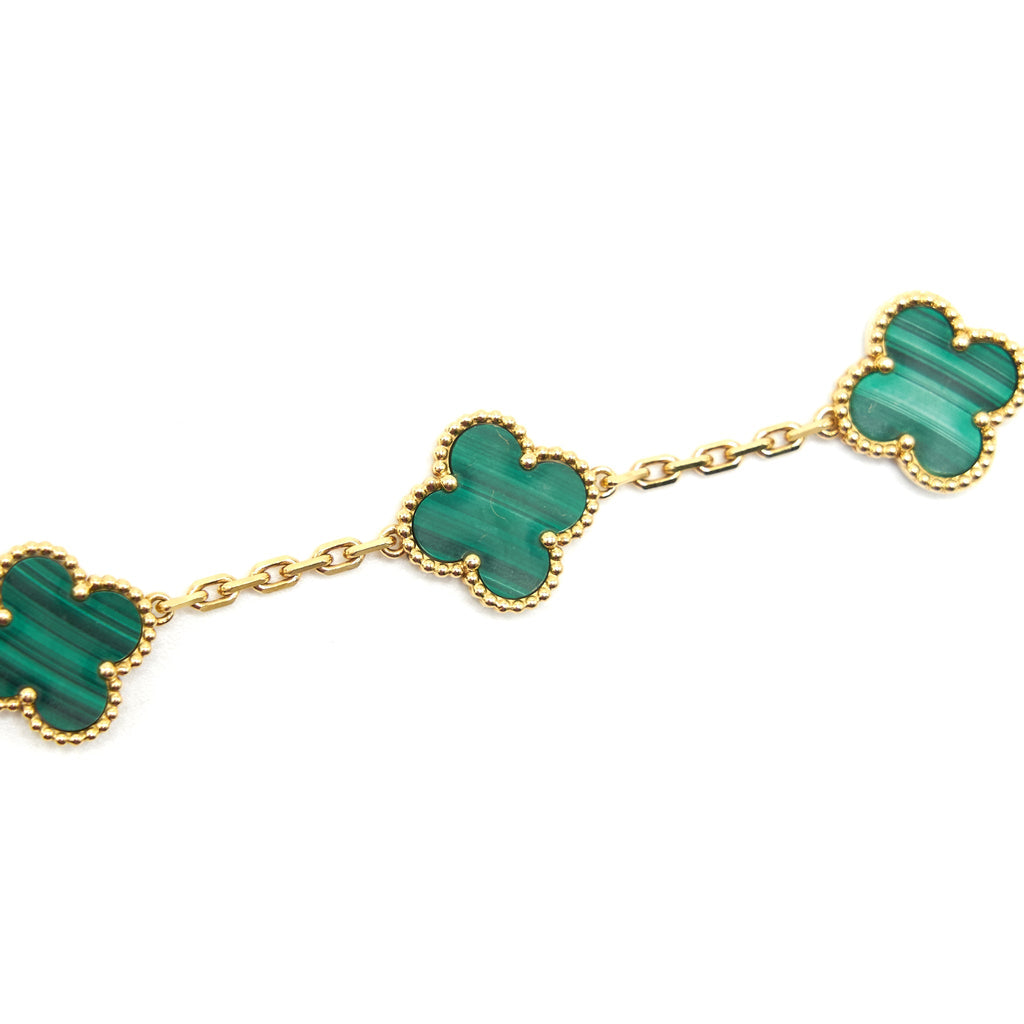 VAN CLEEF ARPELS VINTAGE ALHAMBRA BRACELET 5 MOTIFS GREEN