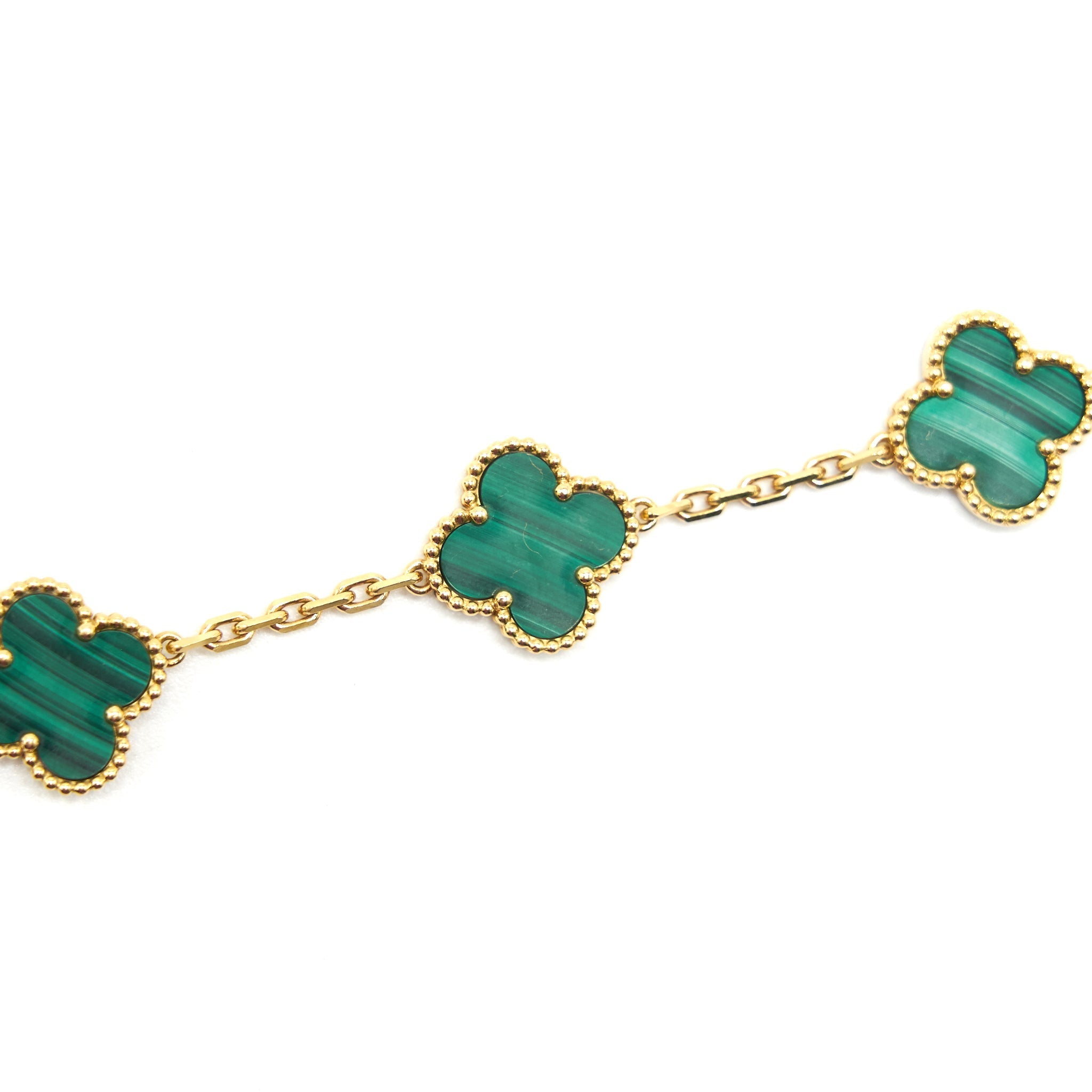 VAN CLEEF ARPELS VINTAGE ALHAMBRA BRACELET 5 MOTIFS GREEN