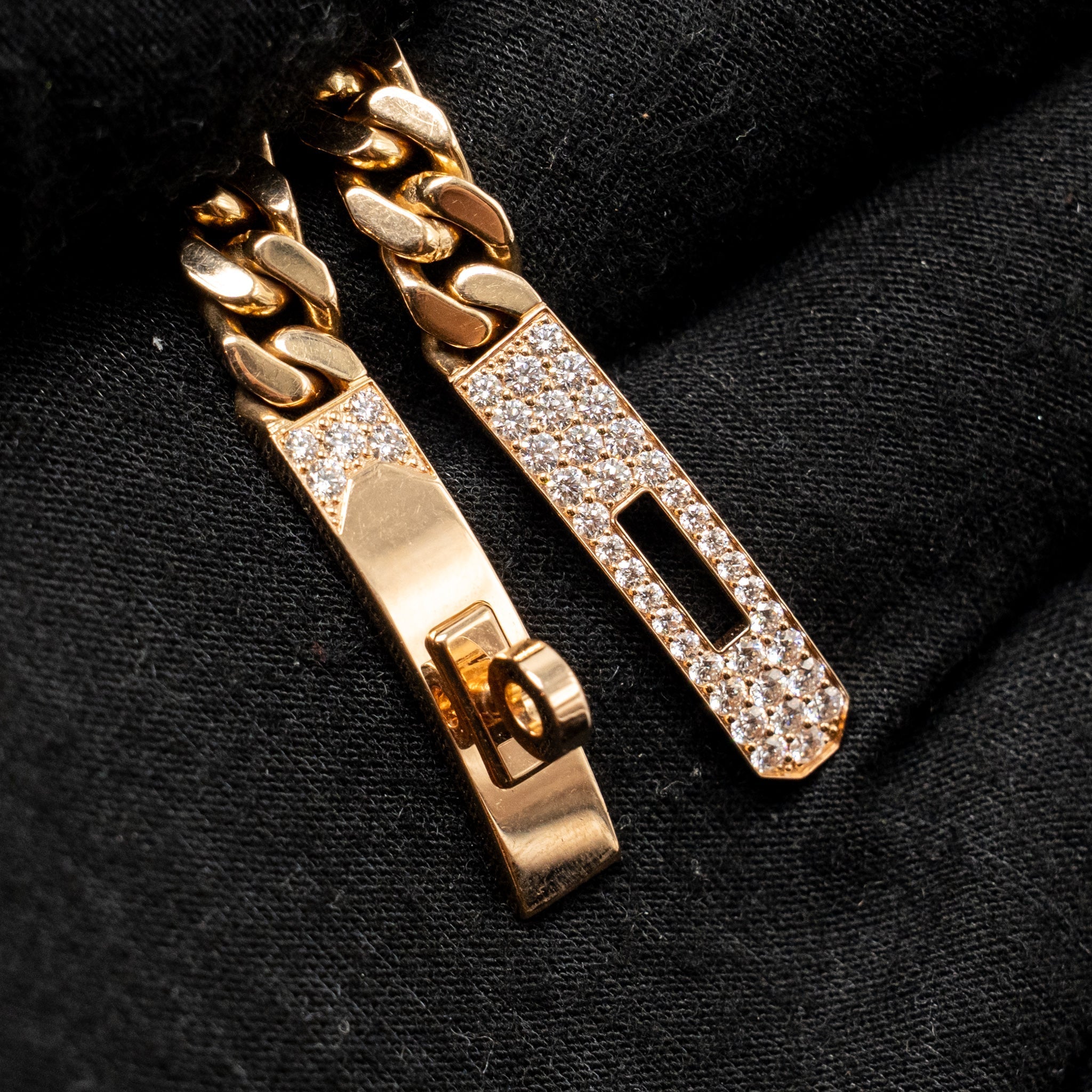 HERMES KELLY GOURMETTE BRACELET ROSE GOLD/DIAMONDS
