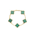 VAN CLEEF ARPELS VINTAGE ALHAMBRA BRACELET 5 MOTIFS GREEN