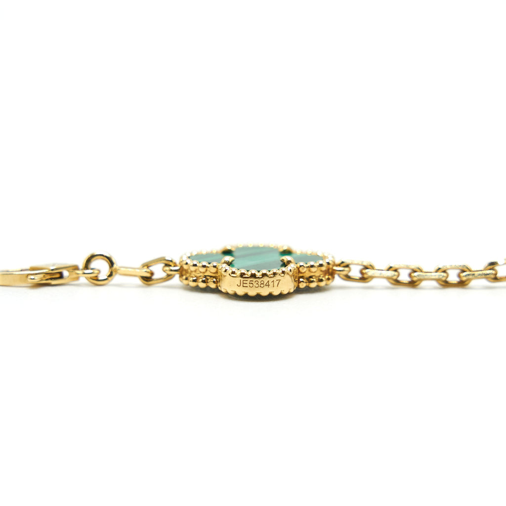 VAN CLEEF ARPELS VINTAGE ALHAMBRA BRACELET 5 MOTIFS GREEN