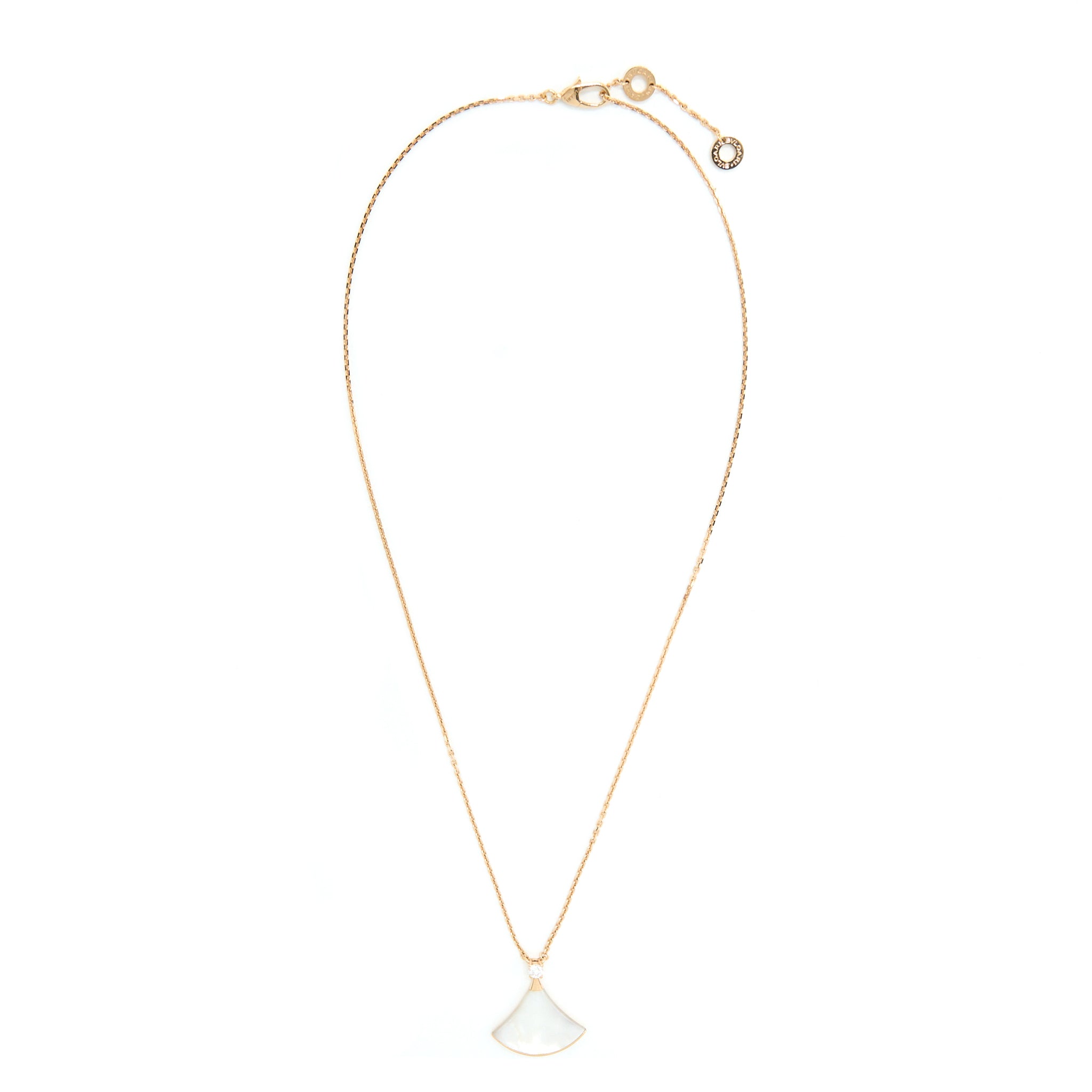 BVLGARI DIVA`S DREAM NECKLACE MOTHER OF PEARL WITH DIAMOND ROSE GOLD