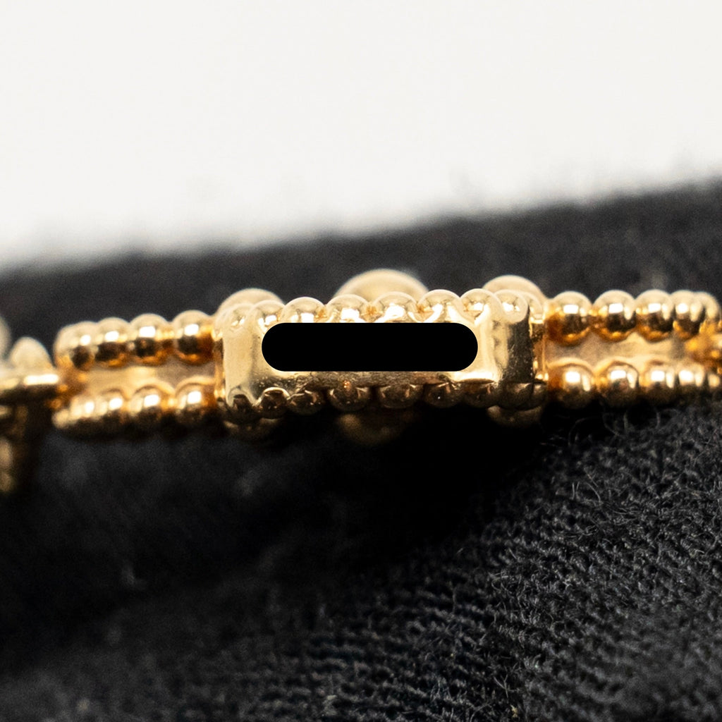 VAN CLEEF & ARPELS VINTAGE ALHAMBRA BRACELET 5 MOTIFS GUILLOCHE YELLOW GOLD