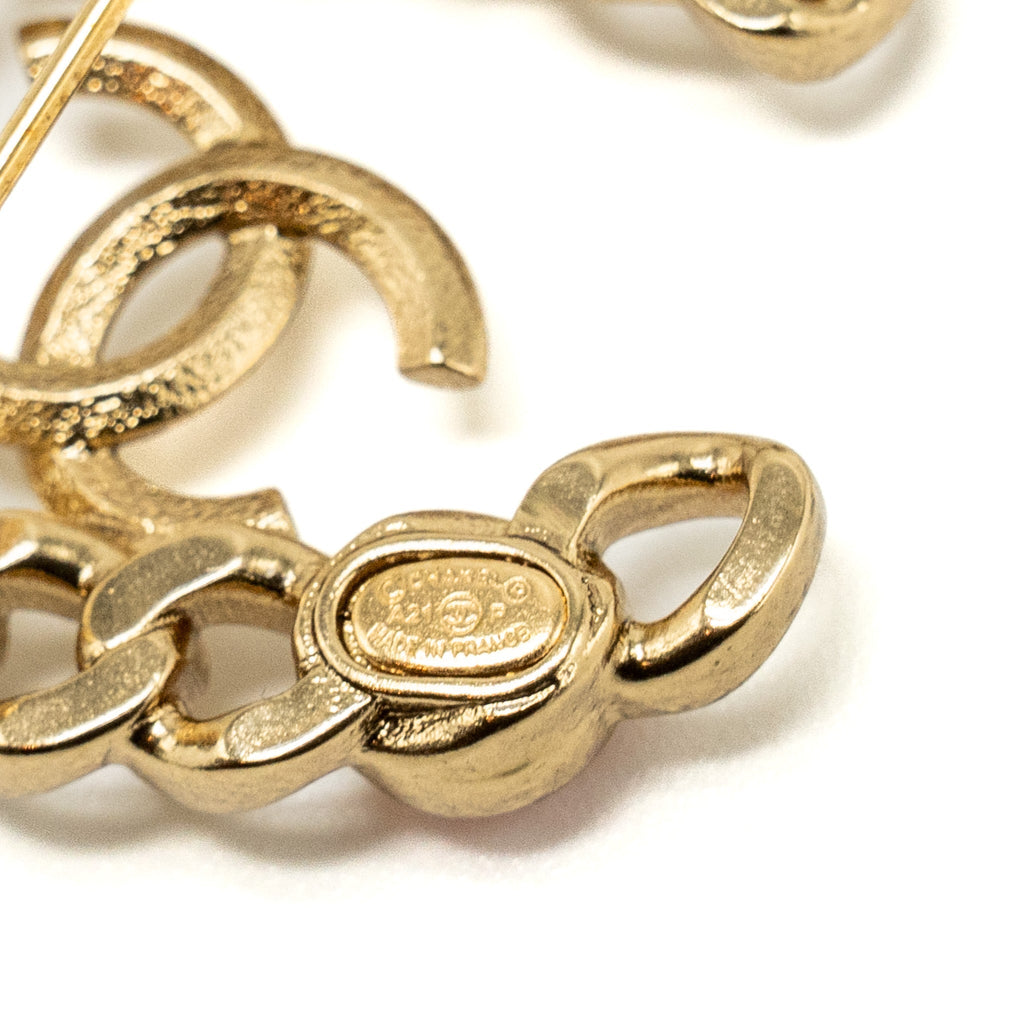 CHANEL NO 5 AND CC LOGO BROOCH WITH PEARL/CRYSTAL MULTICOLOUR GOLD TONE