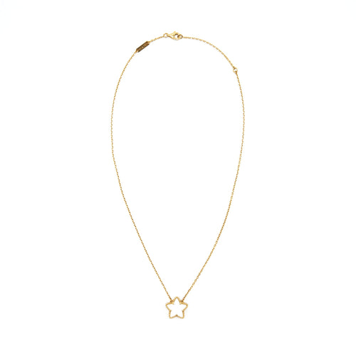 VAN CLEEF & ARPELS VINTAGE LUCKY STAR YELLOW GOLD WHITE MOTHER-OF-PEARL
