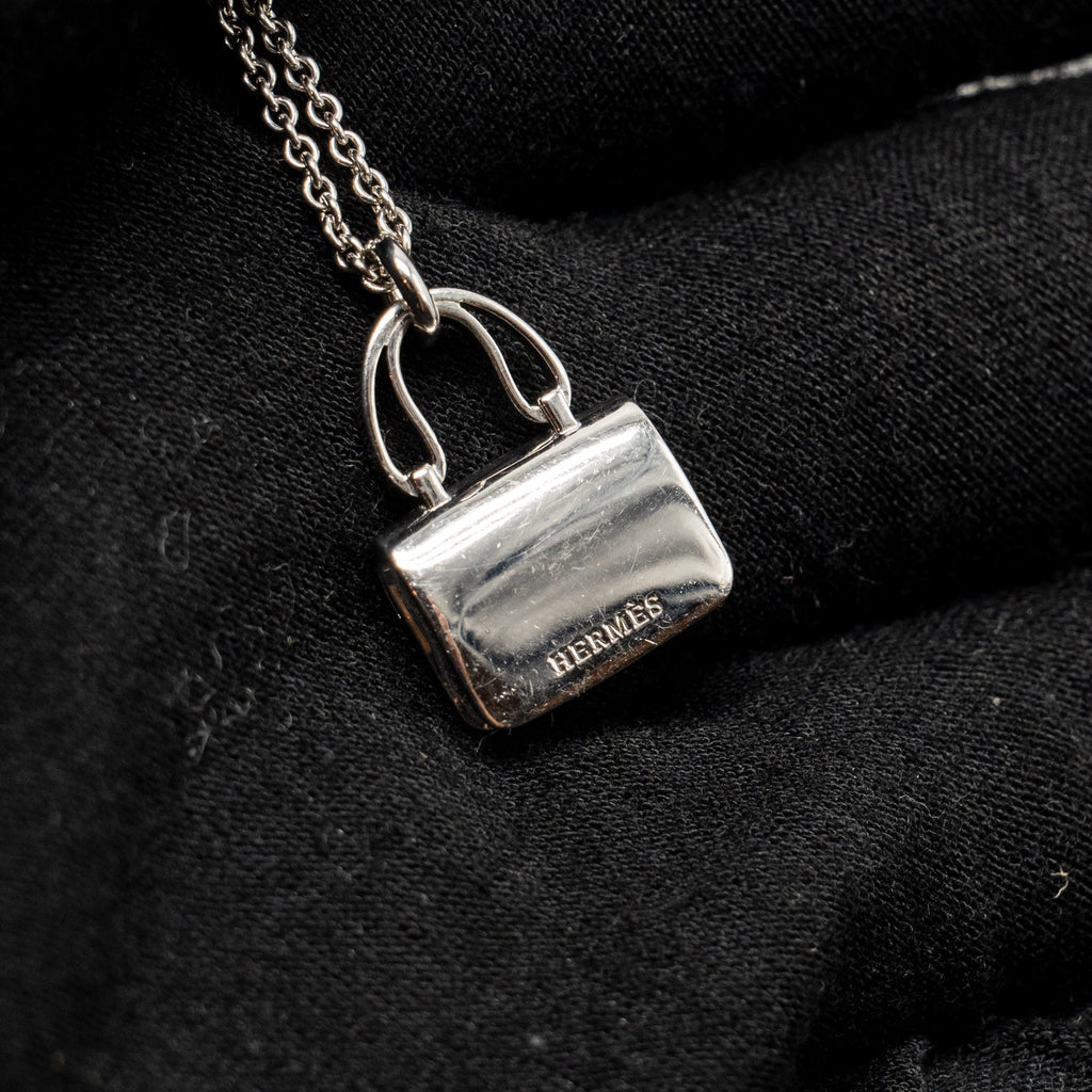HERMES CONSTANCE AMULETTE PENDANT WHITE GOLD DIAMONDS