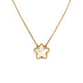 VAN CLEEF & ARPELS VINTAGE LUCKY STAR YELLOW GOLD WHITE MOTHER-OF-PEARL