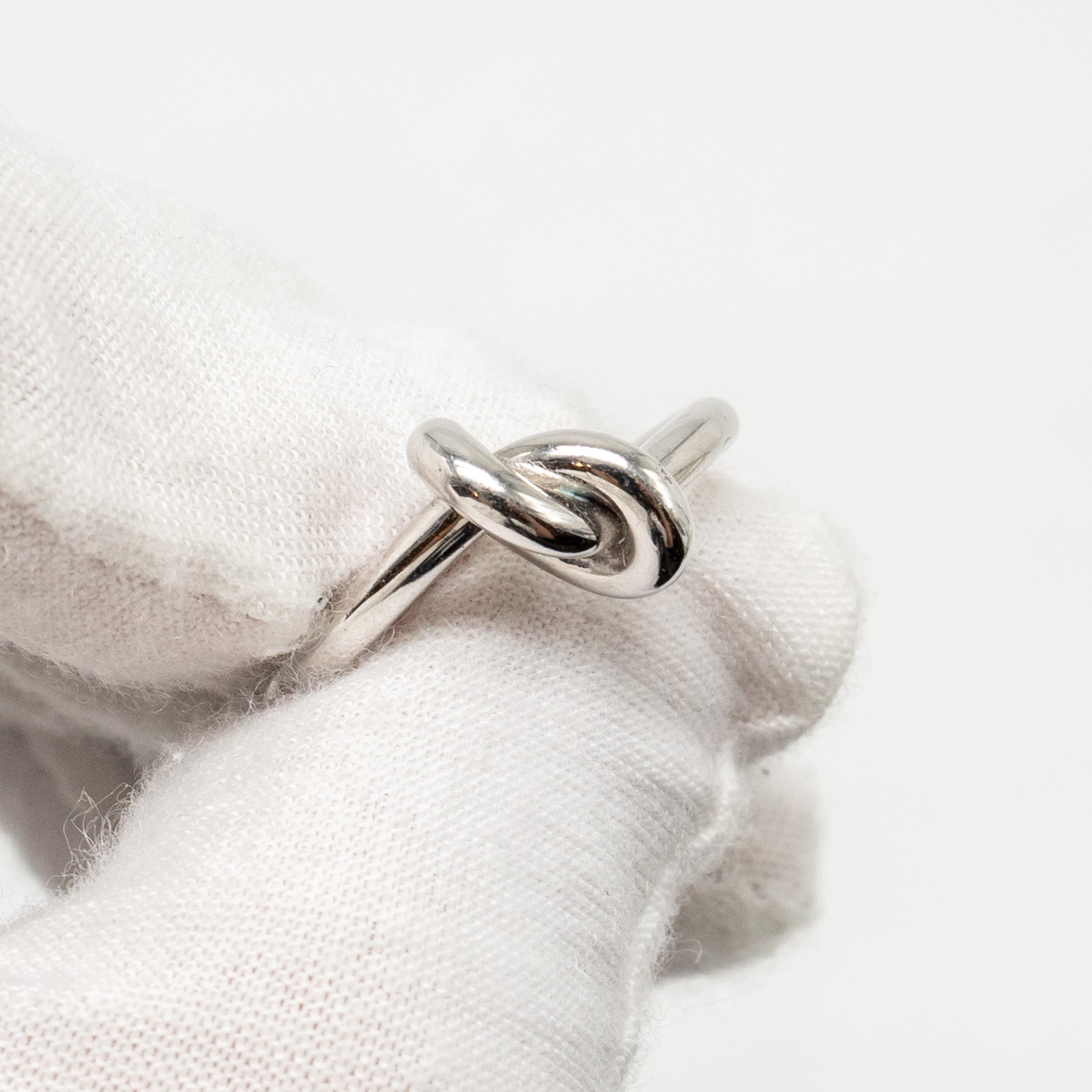 CELINE KNOT RING BRASS RHODIUM SILVER TONE